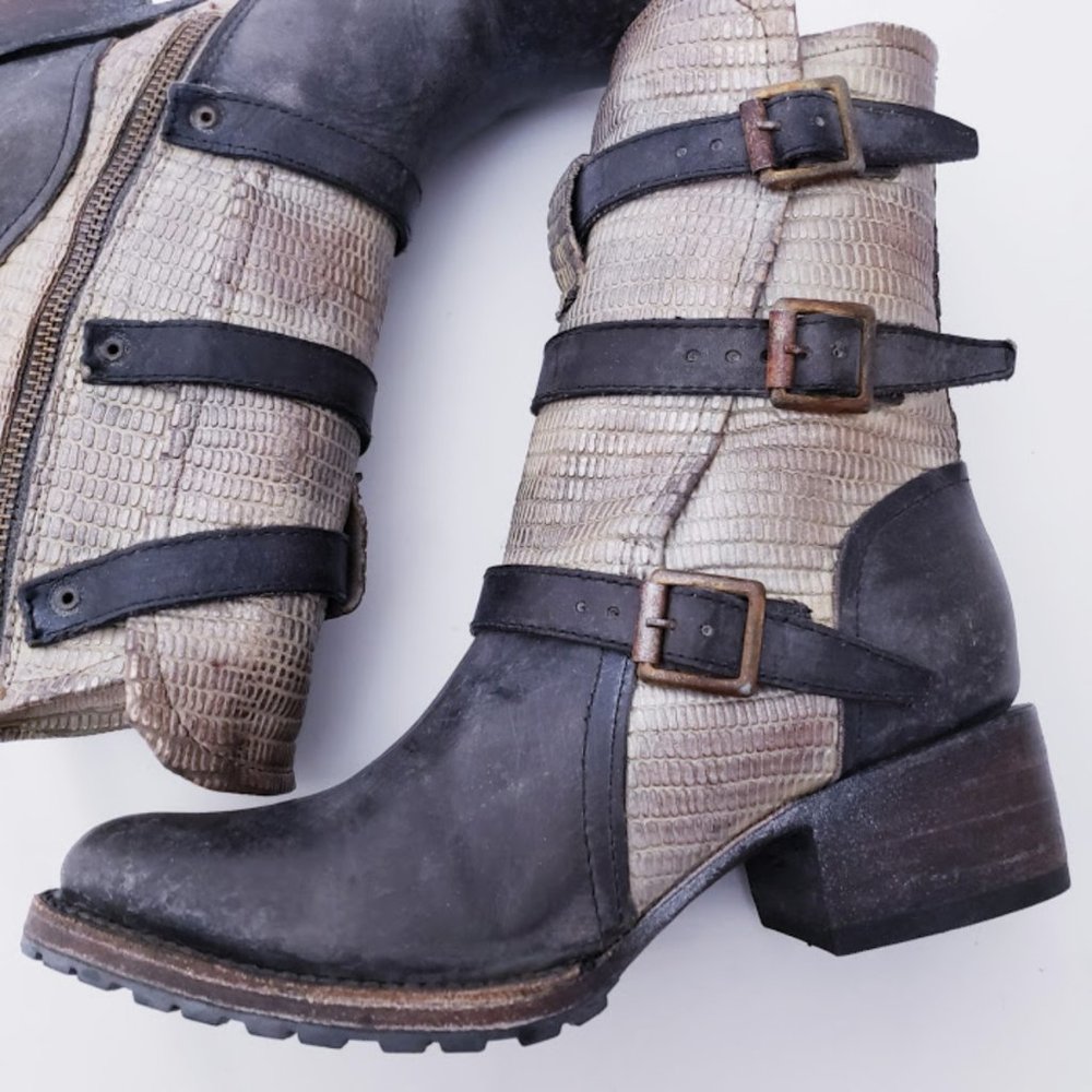 NWB FREEBIRD BY STEVEN APEX STONE MOTO BOOTS - Picture 2 of 9